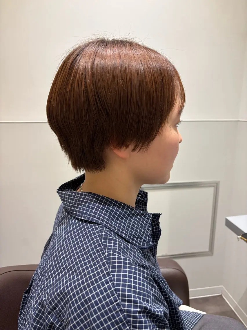 ショート カラー ブラウンカラー オレンジ オレンジブラウン ショートヘア カット ヘアカラー トリートメント Yuuki🌷名古屋 ボブ/カラーのヘアスタイル