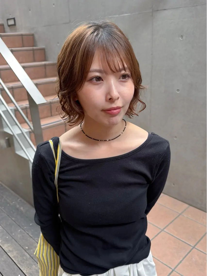 ショート パーマ ボブ カット パーマ 大橋 芽衣のヘアスタイル