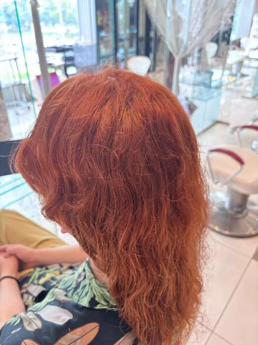 カラー オレンジ 駒ケ嶺 梓のヘアスタイル