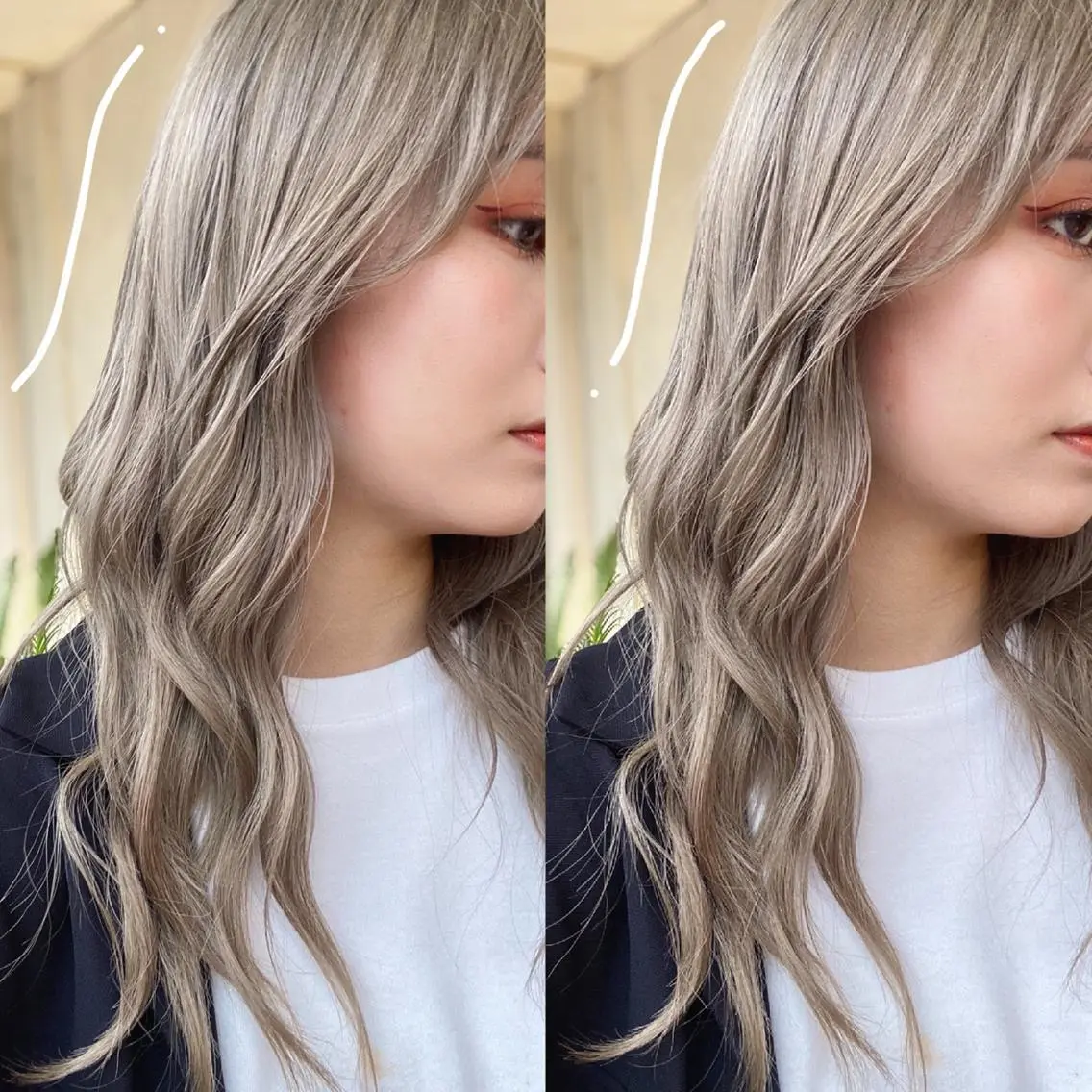 🦋ケアブリーチ使用!Wカラー🦋カット&全体ブリーチ&イルミナカラー&5stepトリートメント & 炭酸泉の写真