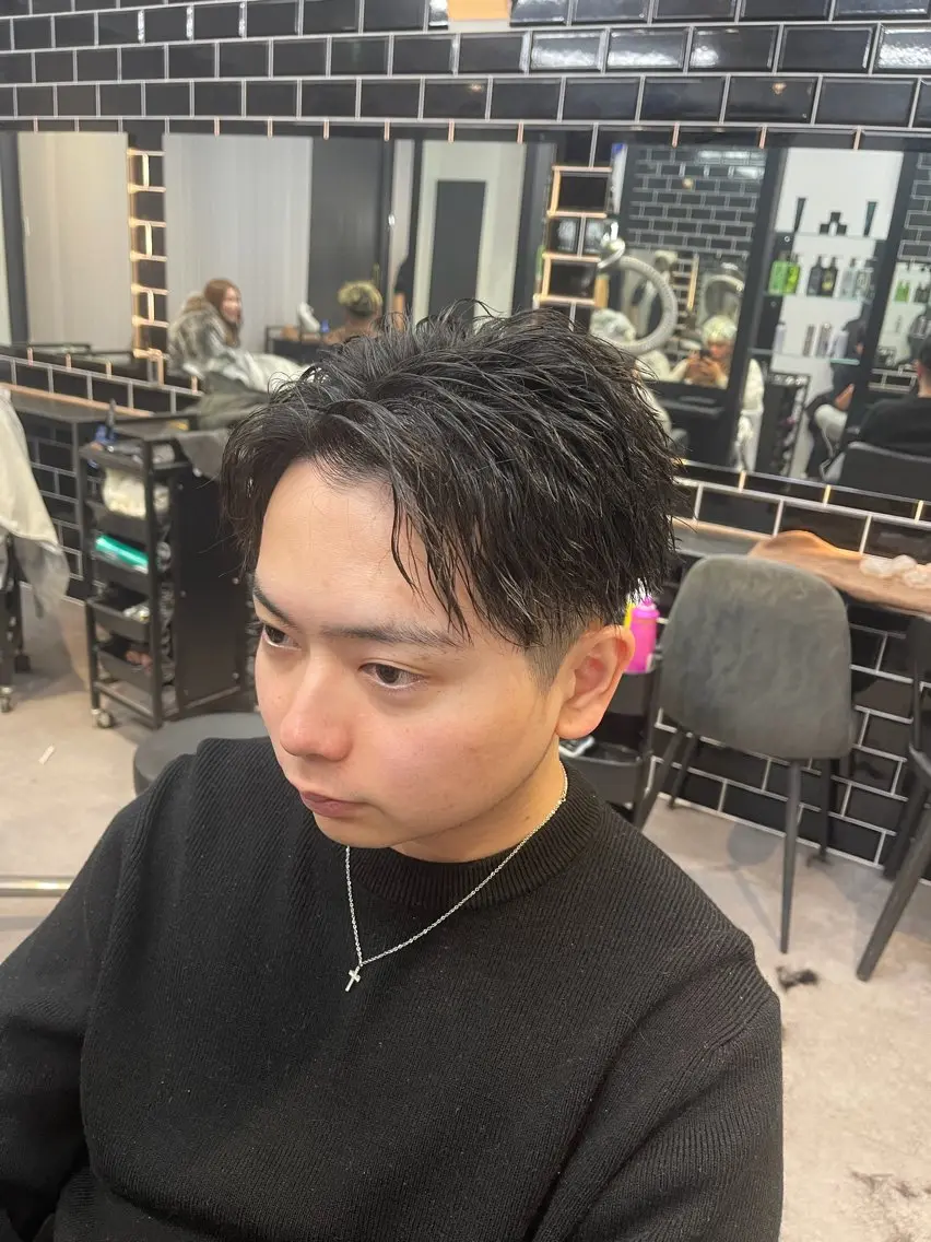 ショート メンズ メンズパーマ カット 【Men's Lapis横浜】翔太のヘアスタイル
