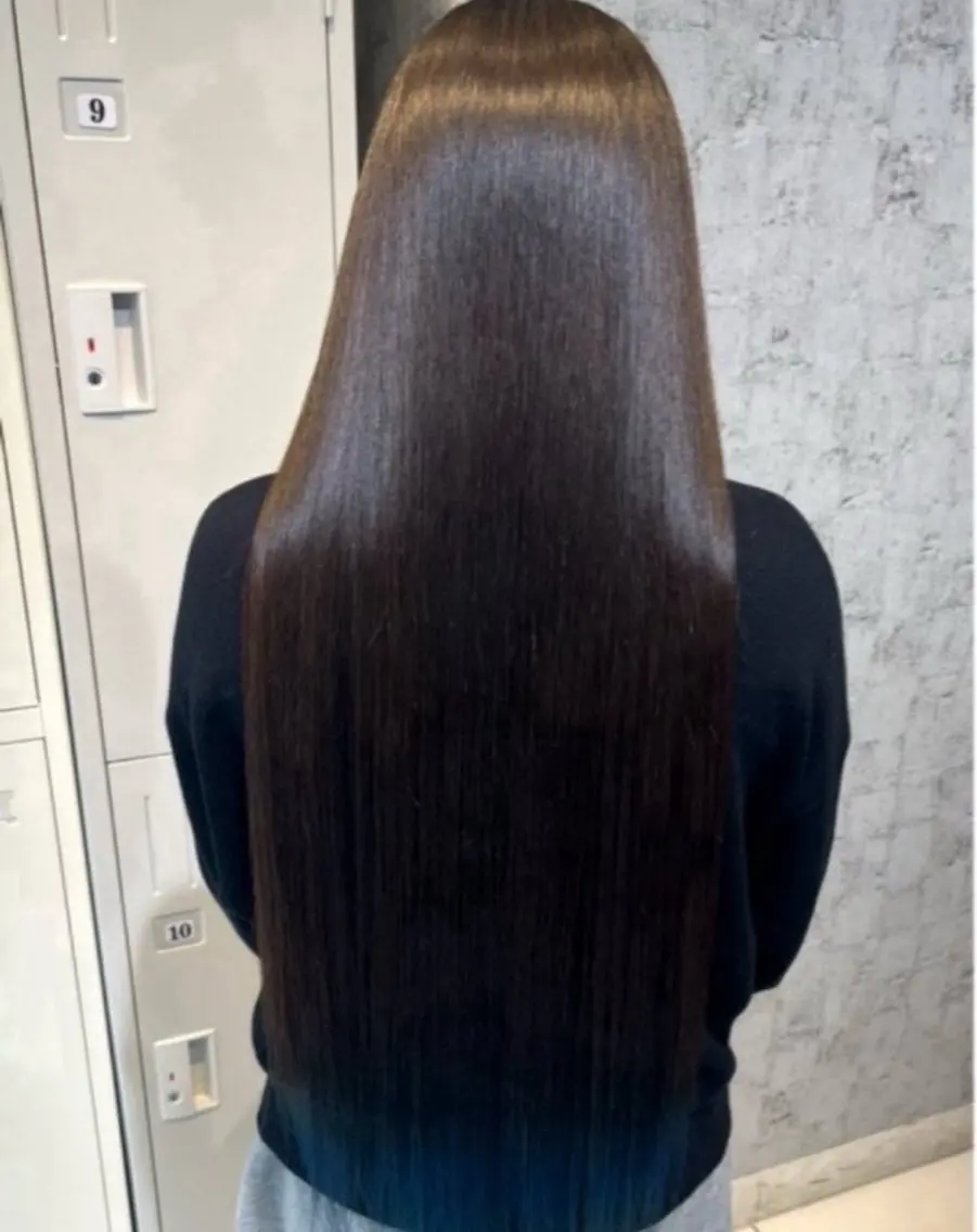 セミロング カラー 縮毛矯正 ✨髪質改善カラー✨ ななみのヘアスタイル