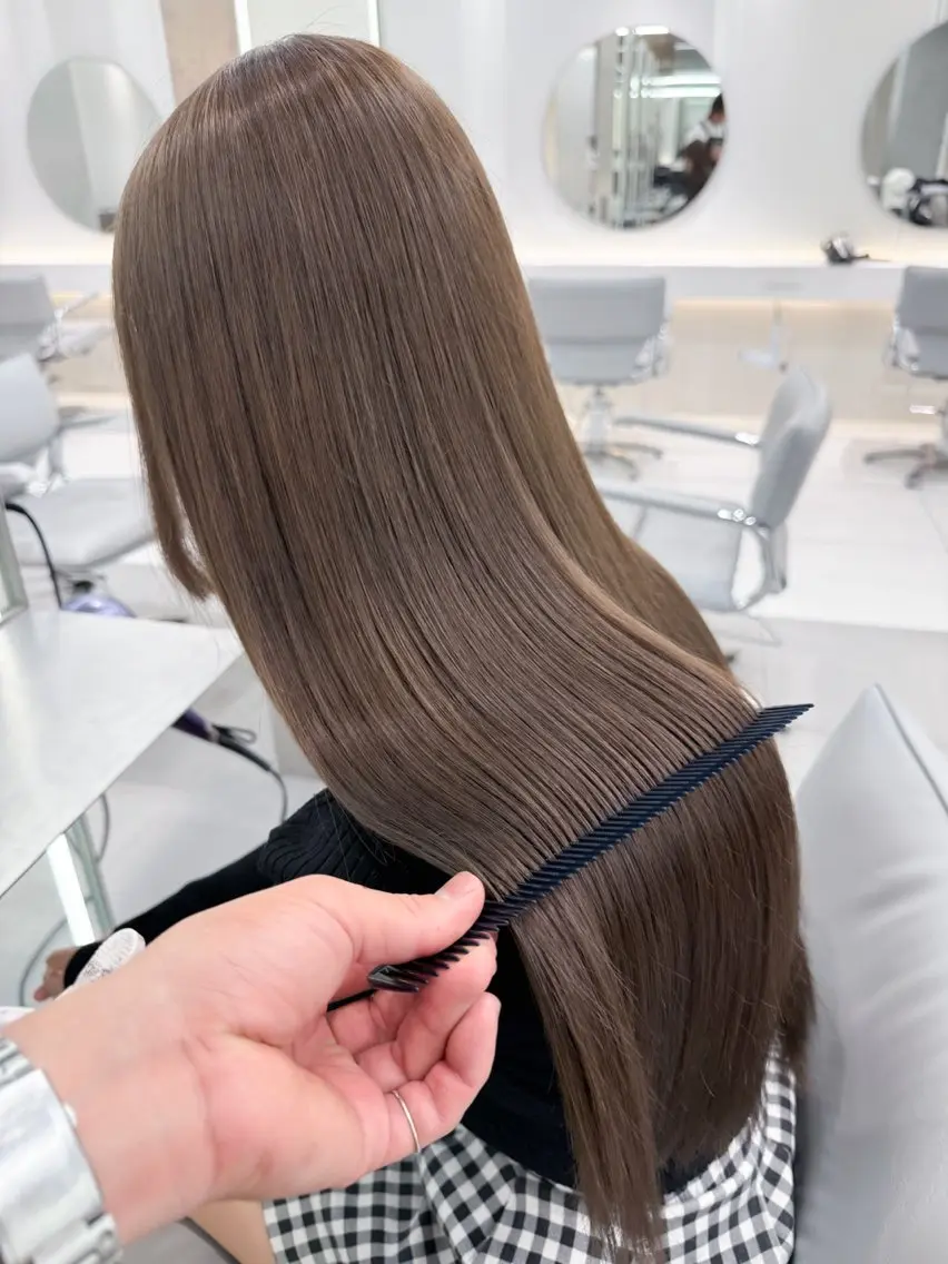 ロング カラー ベージュカラー ブラウンカラー ココアベージュ ダブルカラー くすみブラウン トリートメント /カラー/NAOKIのヘアスタイル
