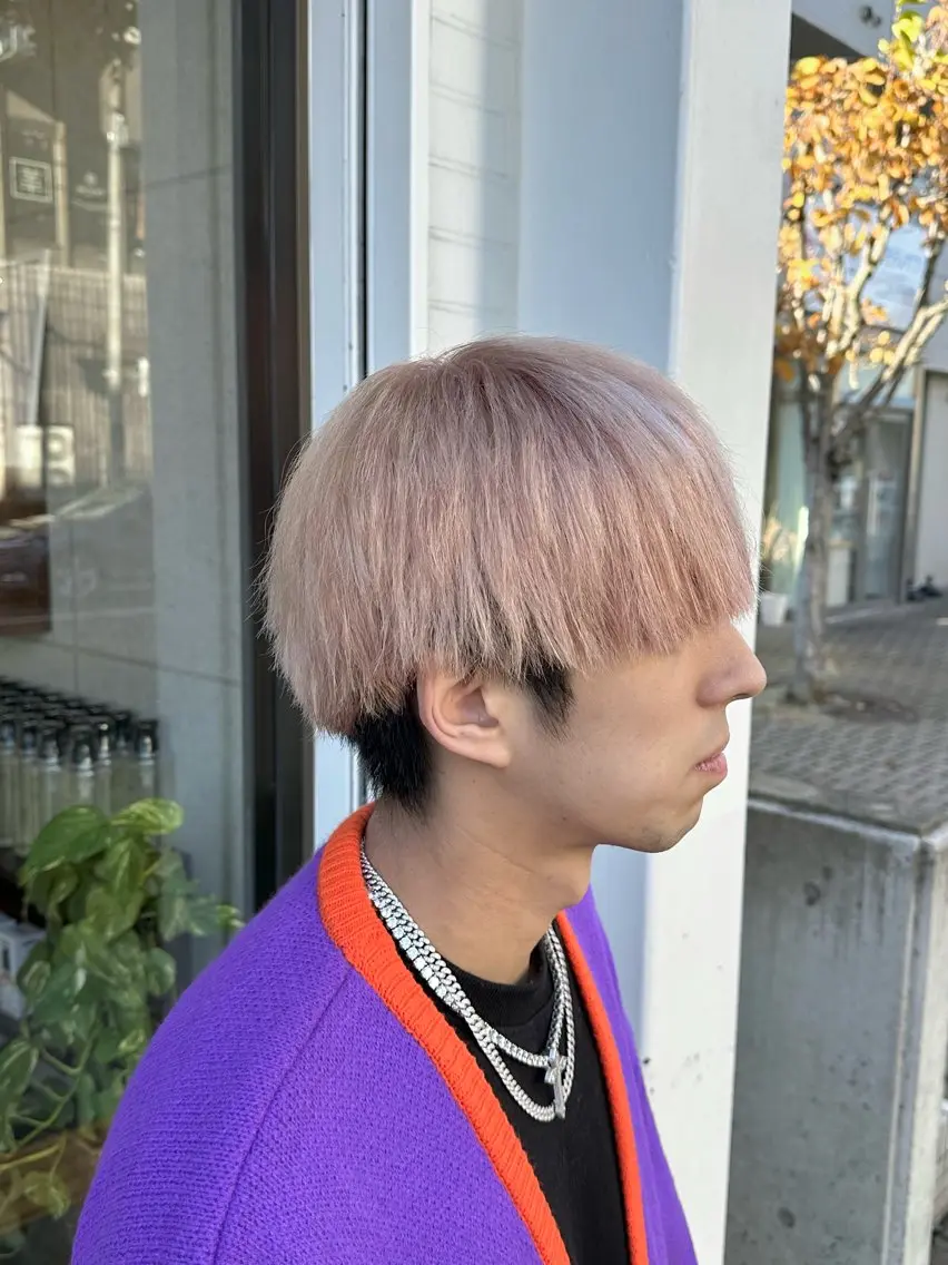 ショート カラー ハイトーンカラー ピンクカラー 遠藤惟斗/自由が丘/ 透明感カラー/パーマのヘアスタイル
