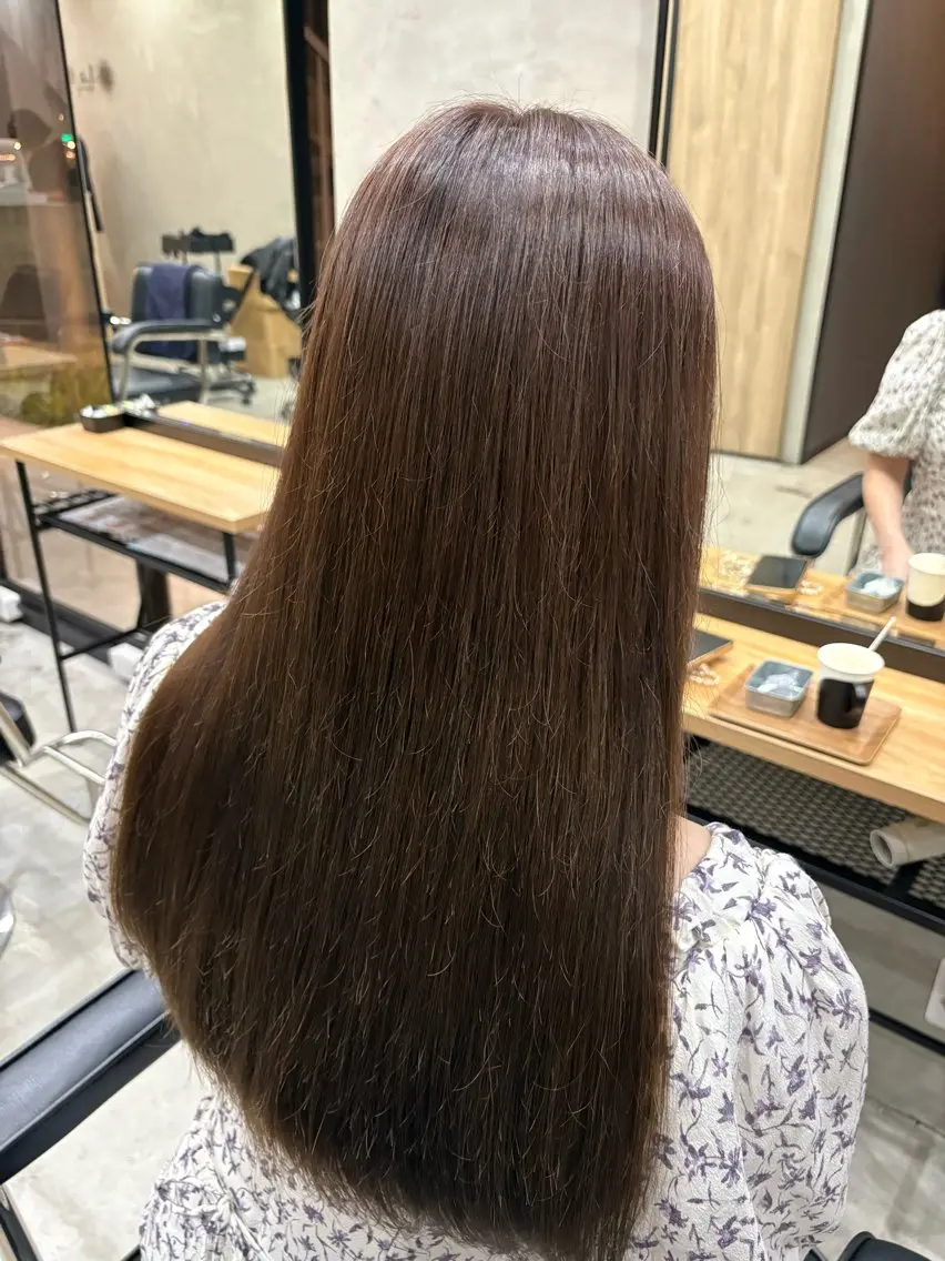 カラー ブラウンカラー かわうち れなのヘアスタイル