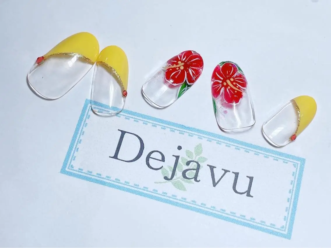 ネイル アートネイル フレンチネイル グラデーション ワンカラーネイル 夏ネイル ハンドネイル Nail salon Dejavu 🌿のネイルデザイン