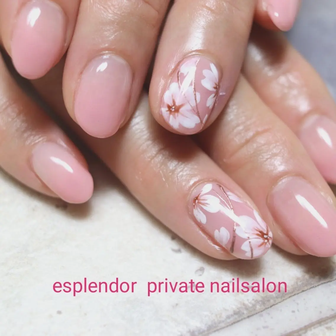 ネイル アートネイル 桜ネイル esplendor  小野寺のネイルデザイン