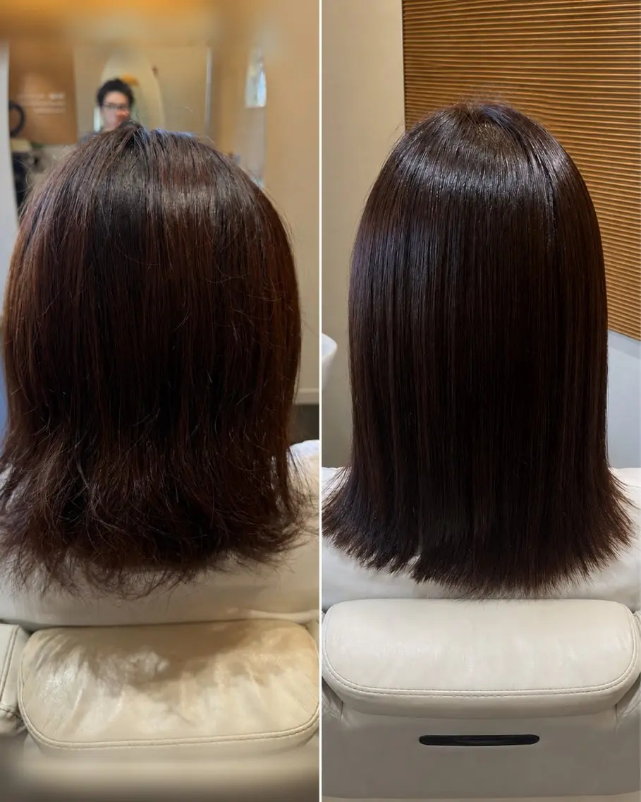 ミディアム 髪質改善 縮毛矯正 カット ヘアカラー 縮毛矯正 トリートメント 美髪縮毛矯正専門 ✨be:up✨のヘアスタイル
