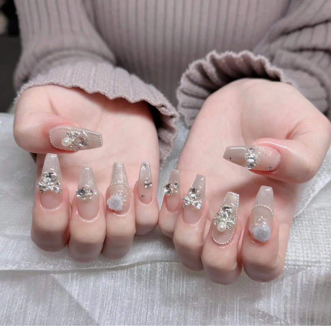 ネイル アートネイル 成人式 ジェルネイル ニュアンスネイル 夏ネイル ハンドネイル neco H.babynailのネイルデザイン