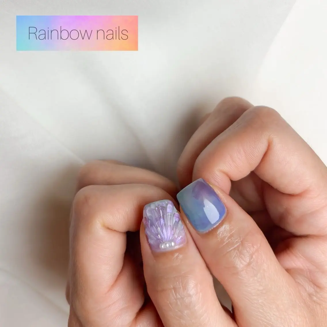 ネイル ハンドネイル Rainbow nailsくろちゃんのネイルデザイン