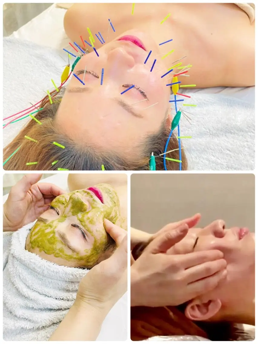 リピーター様✨【3Dリフト美容鍼+ハーブピーリング+小顔調整アロママッサージ首肩背中オイル付き】幹細胞美容液付きの写真