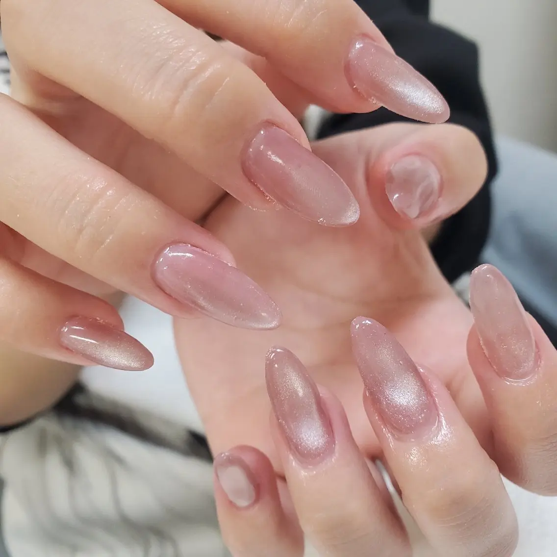 ネイル マグネットネイル ワンカラーネイル ピンク ピンクベージュ ワンホンネイル ハンドネイル Nail 🌱TSUBASAのネイルデザイン