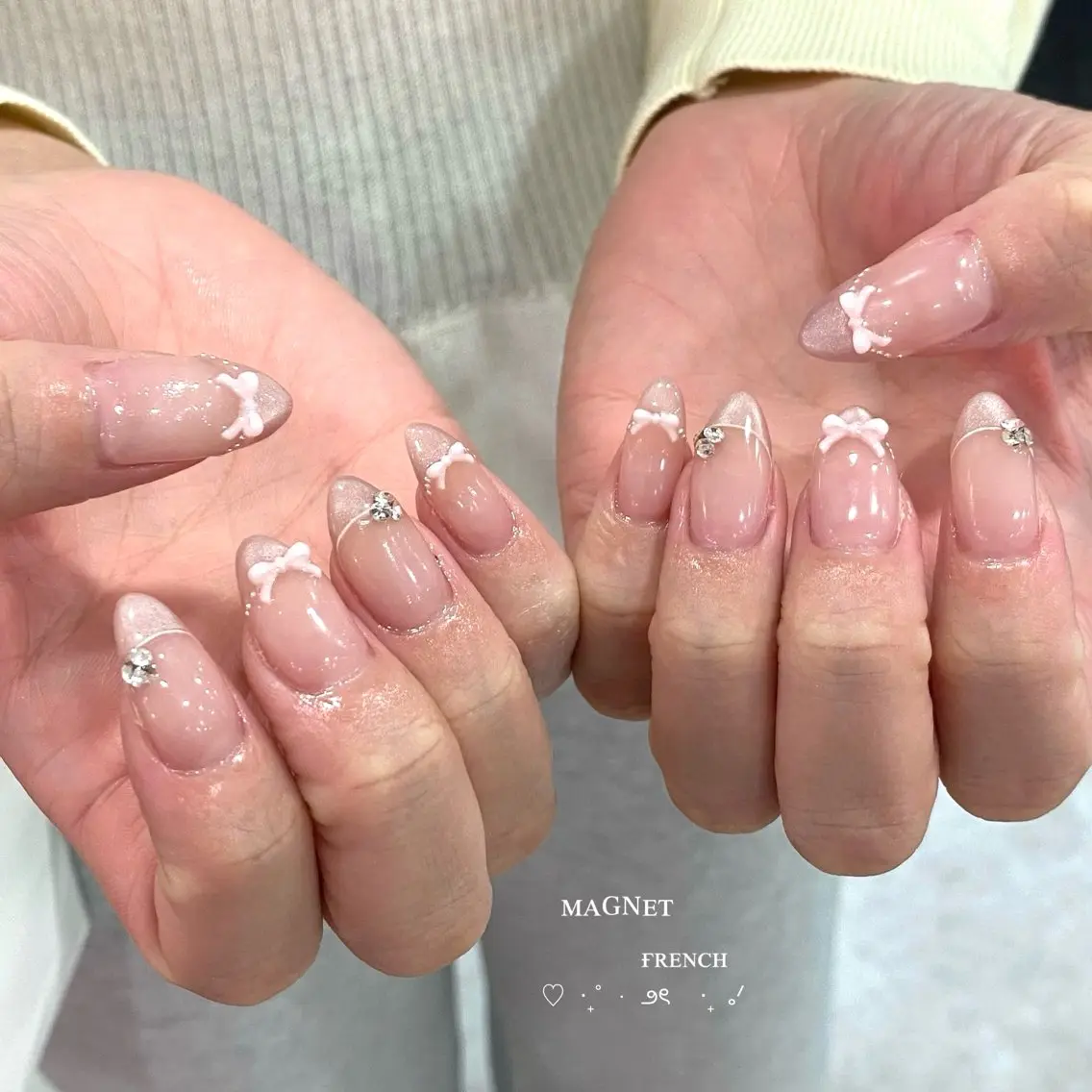 ネイル リボン ハンドネイル 🎀FLORANZ 🎀MIKAのネイルデザイン