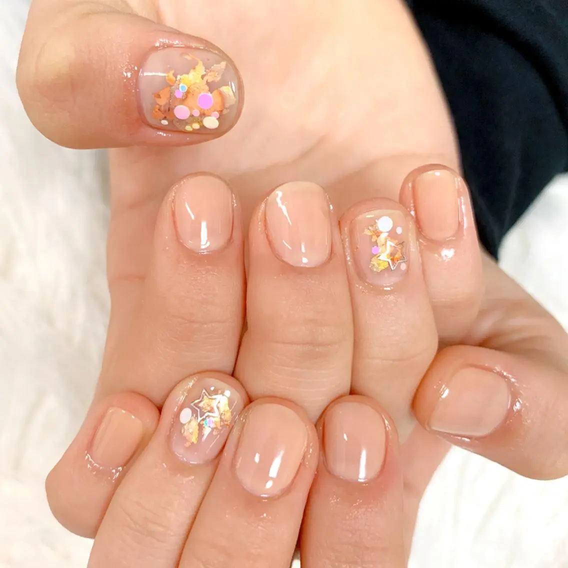 ショート カラー キッズ ネイル アートネイル ワンカラーネイル honey meeのネイルデザイン