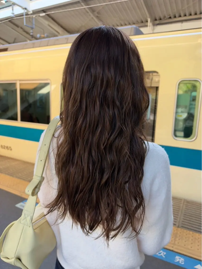 ロング カラー パーマ カット ヘアカラー 縮毛矯正/艶カラー アオキタイキのヘアスタイル