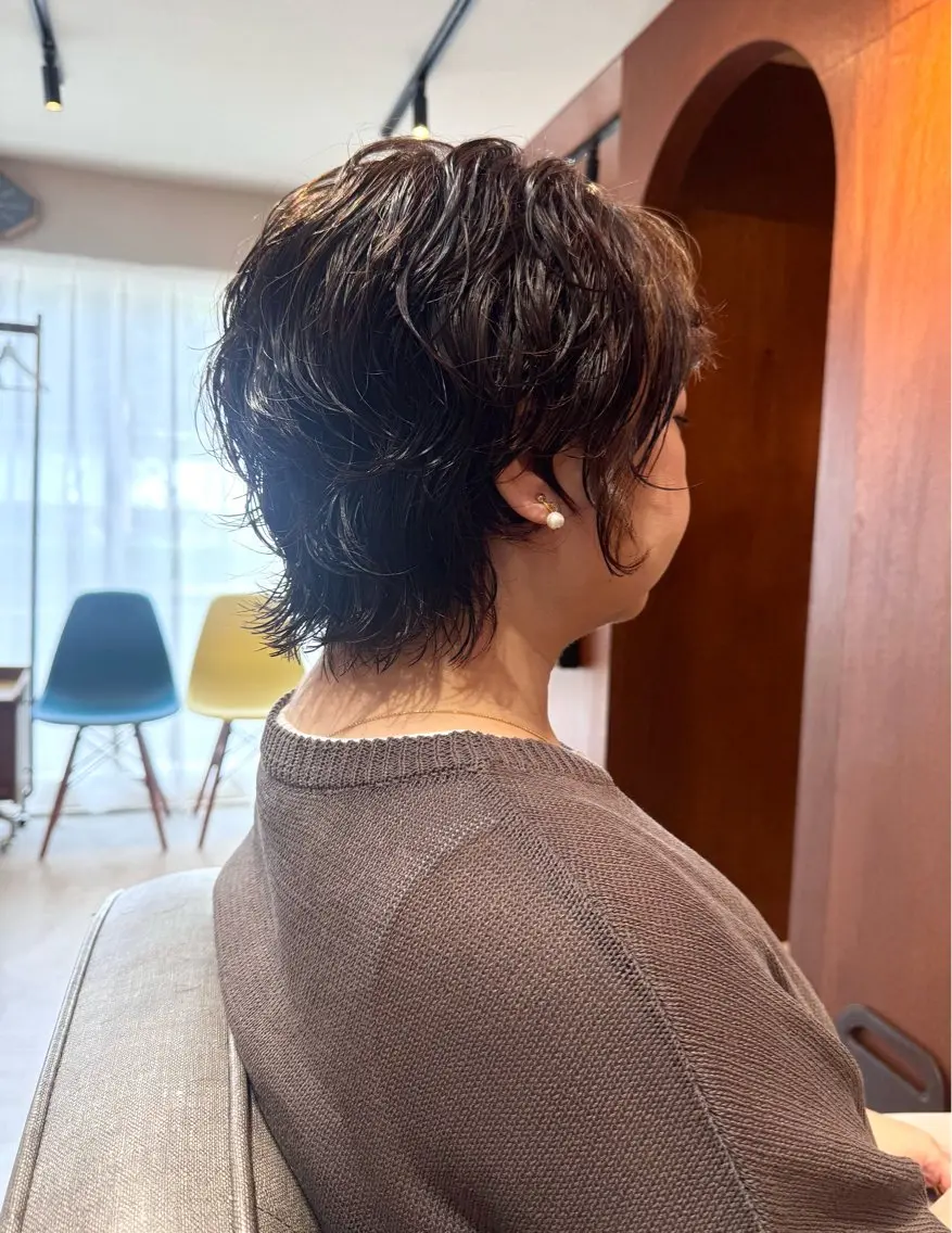 ショート パーマ ショートヘア ウルフカット カット パーマ トリートメント ボブ美容師💛 AYUMIのヘアスタイル