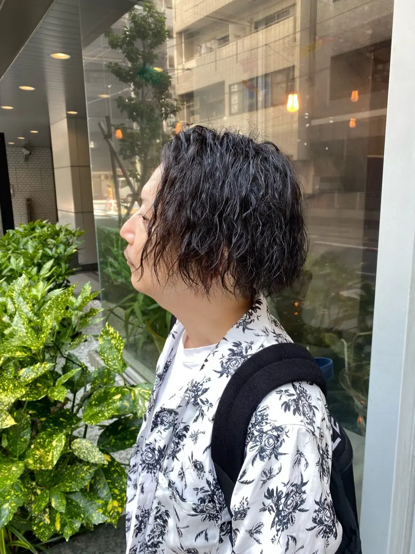 ミディアム パーマ メンズ ミディアムパーマ メンズパーマ カット パーマ Riganuts王子 Hayato✂︎のヘアスタイル