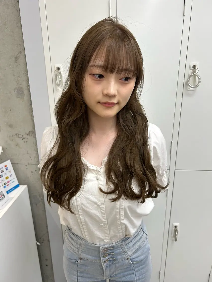 セミロング ハルカ 縮毛矯正🧤 レイヤーモデル募集のヘアスタイル
