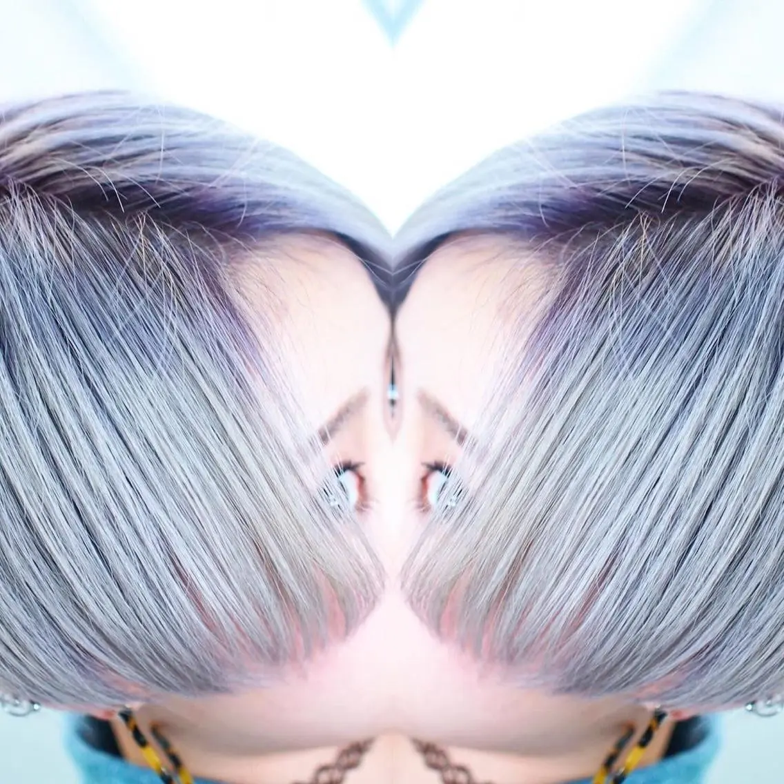 ショート カラー ヘアアレンジ アッシュ ブリーチ バイオレットカラー ホワイトアッシュ 及川シゲル 髪質改善講師のヘアスタイル