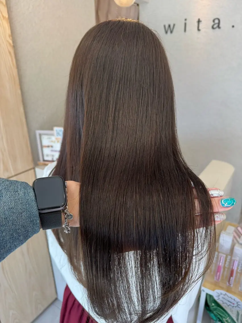 ロング カラー 縮毛矯正 蟹江 聡太✨レイヤーカットのヘアスタイル