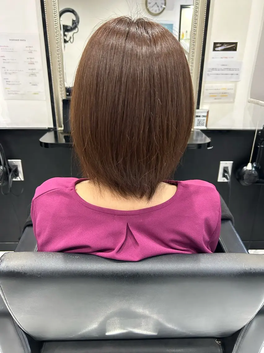 ミディアム ヘアカラー 長田 麻友子のヘアスタイル