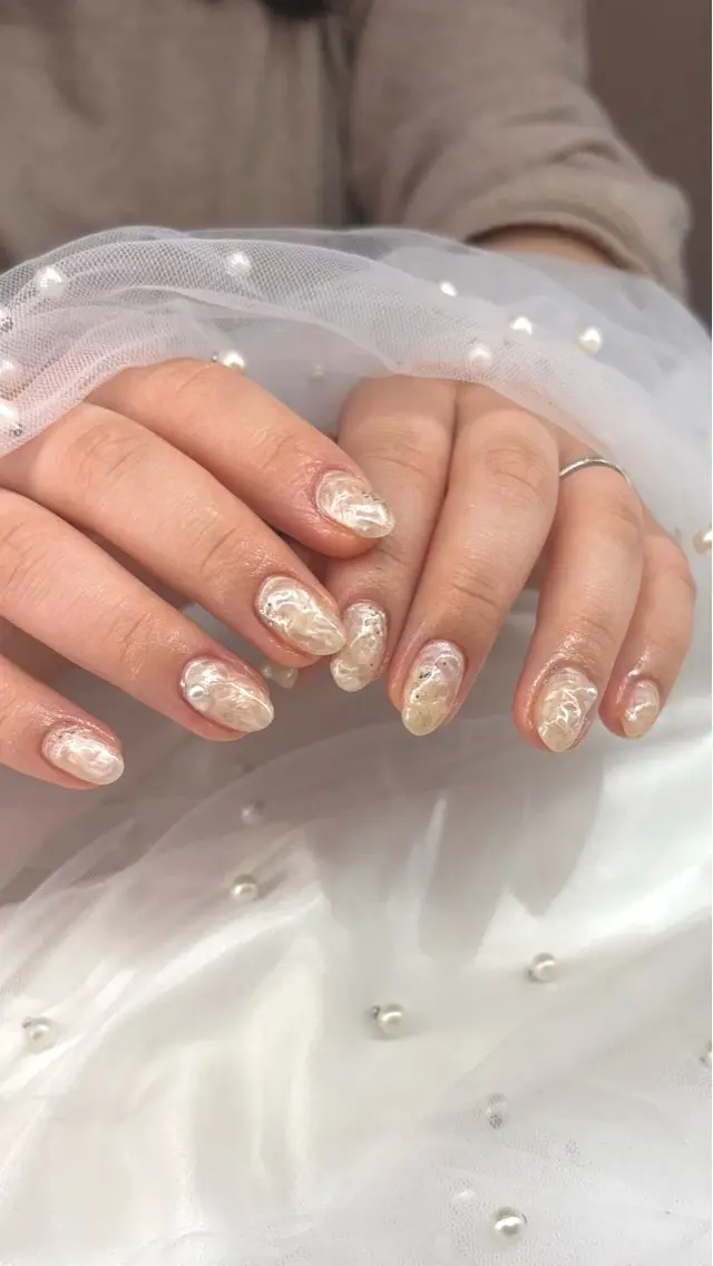 ネイル 韓国ネイル シンプルネイル ワンホンネイル ブライダルネイル ハンドネイル nailsalon JOUR Jのネイルデザイン