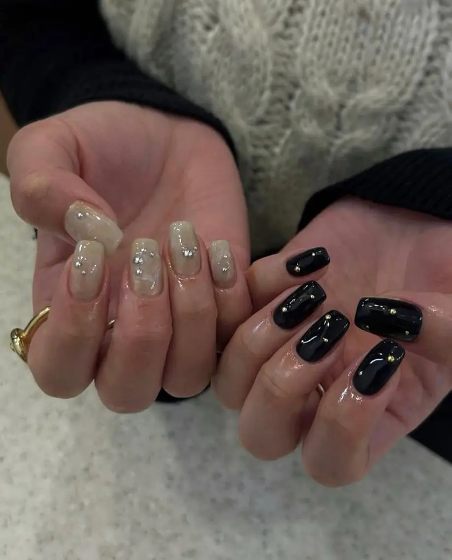 ネイル 韓国ネイル 持ち込み ニュアンスネイル ネイルチップ 冬ネイル LISA ANA.CHUOのネイルデザイン