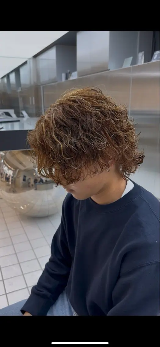 カラー パーマ メンズ カット ヘアカラー パーマ fifth park 六反穂 龍介のヘアスタイル