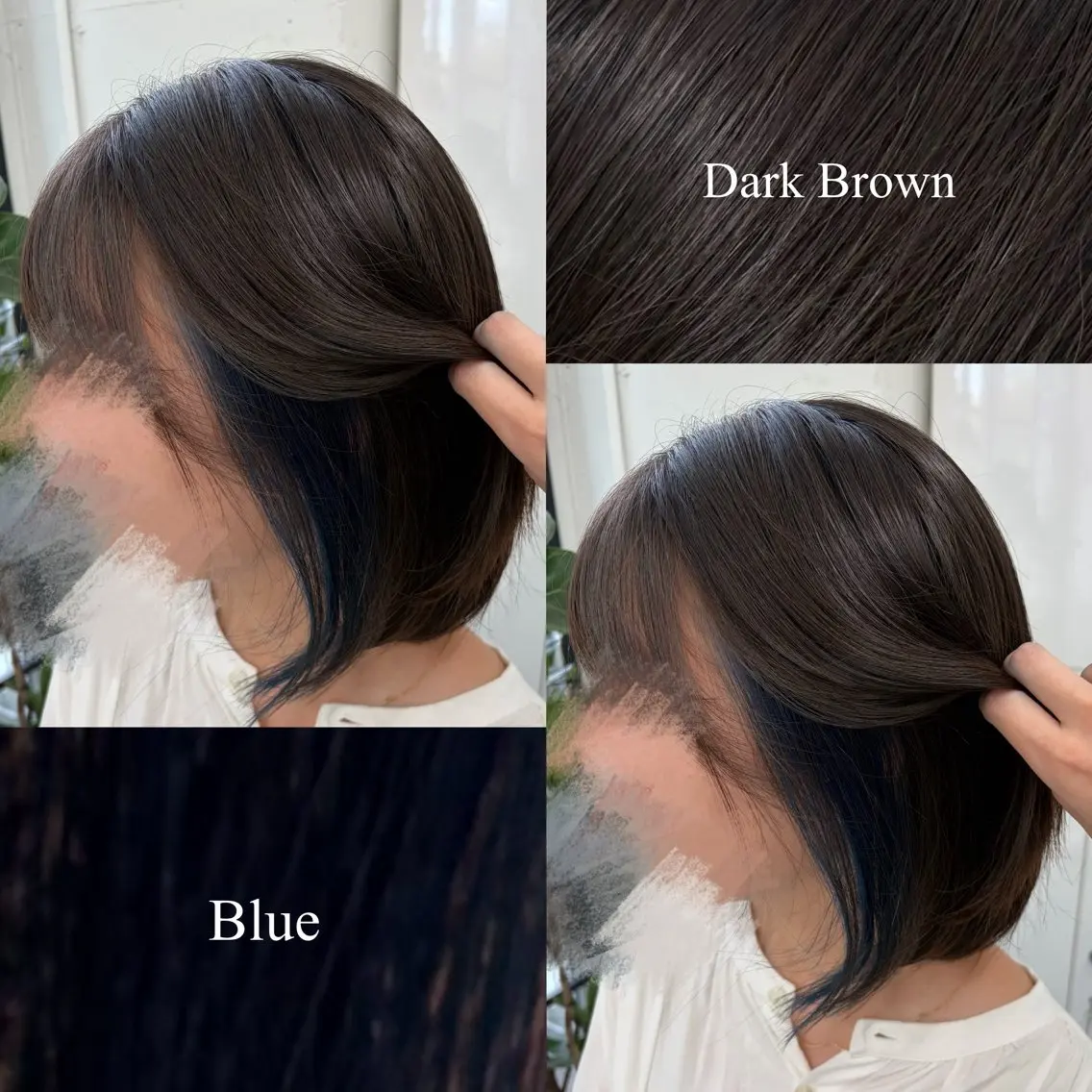 ミディアム カラー ブリーチ ブルーカラー ブラウンカラー 透明感カラー ダークブラウン ヘアカラー 🍊あすか🍊 JILLSTUDIOのヘアスタイル