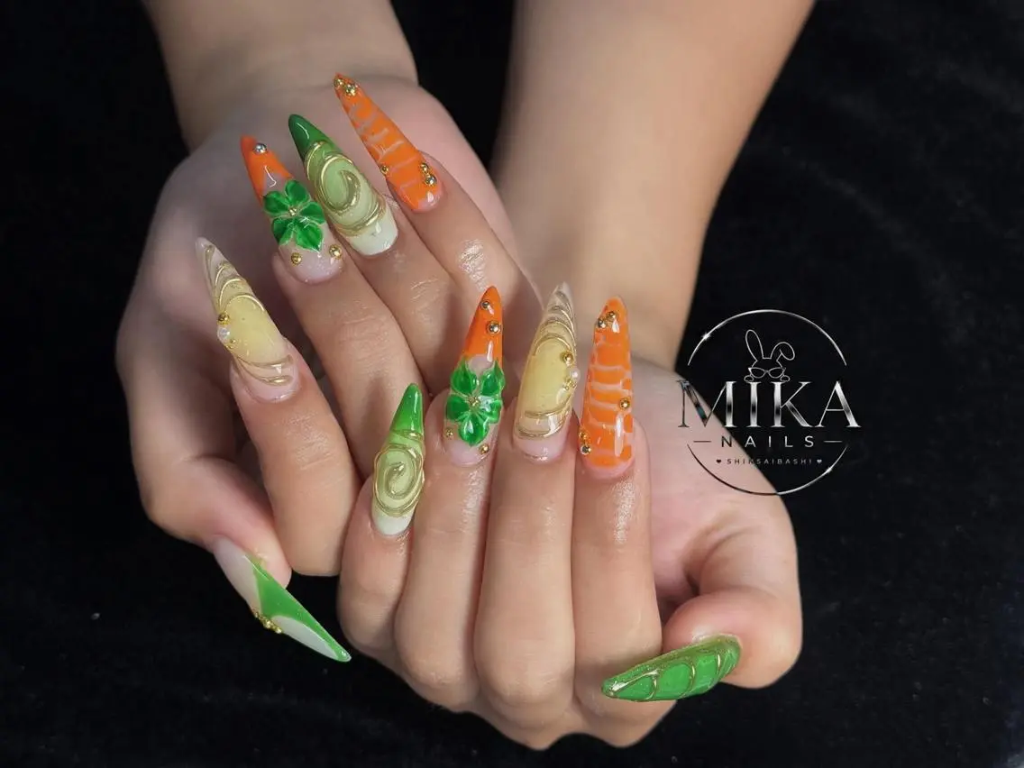 ネイル アートネイル チークネイル ドット フットネイル フレンチネイル Mika Nails 心斎橋のネイルデザイン