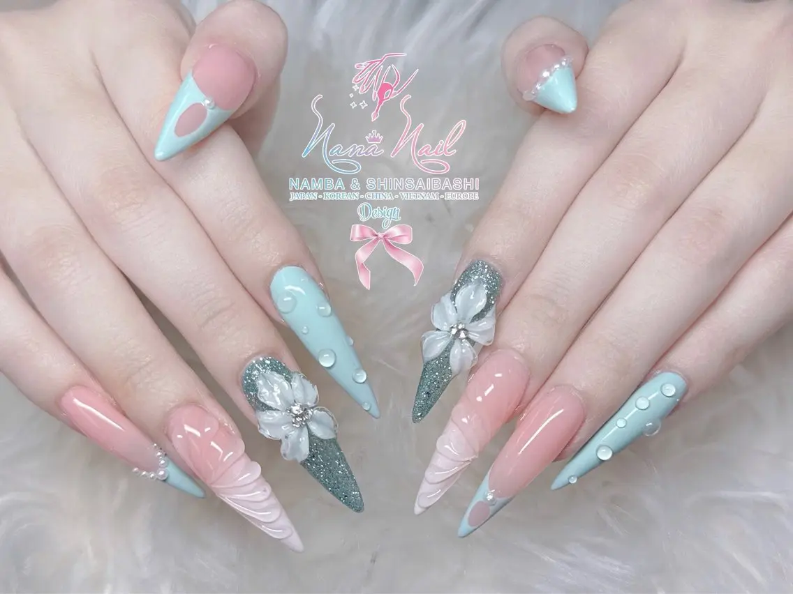 ロング ハンドネイル Linanail Nambaのマツエク・マツパデザイン