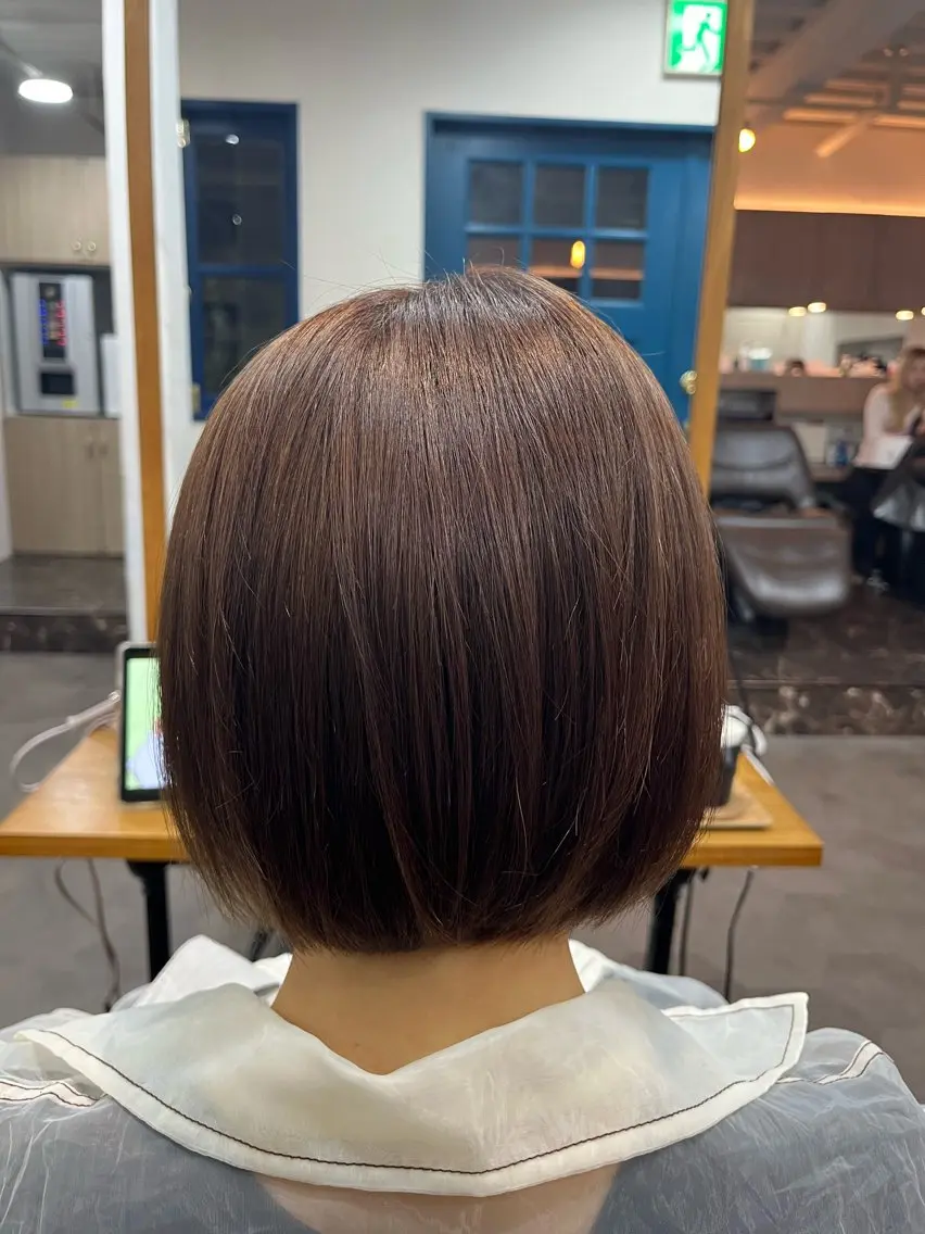 ショート ヘアカラー 縮毛矯正 ☕️いいじま まなみ🫖のヘアスタイル