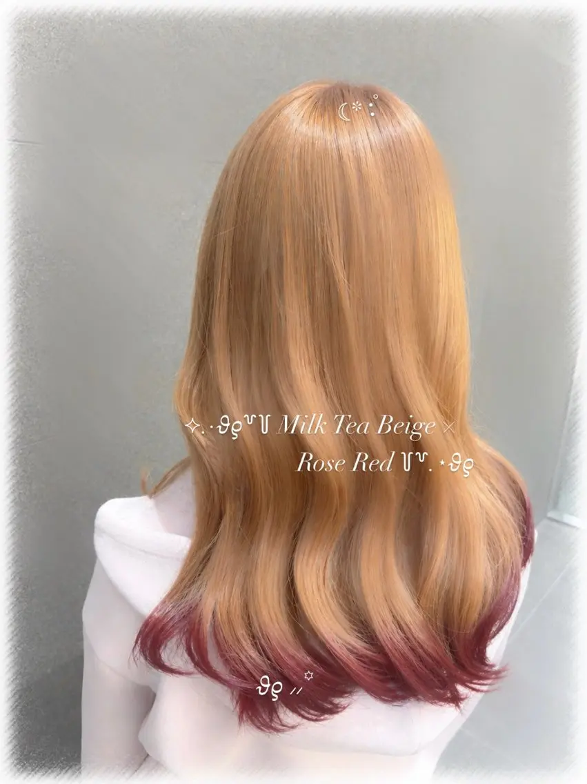 ロング ヘアカラー 堤 陽菜のヘアスタイル