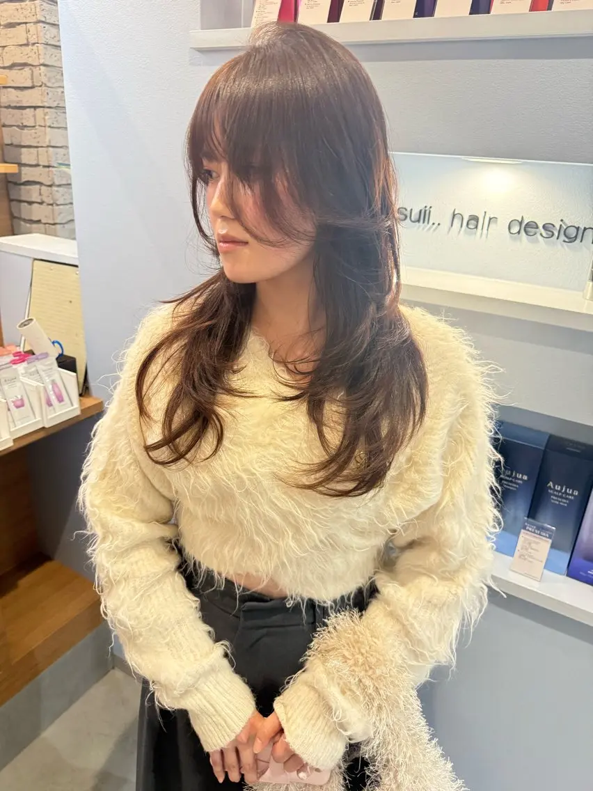 ロング ショートボブ ボブ 髪質改善 韓国風ヘア レイヤーカット カット ヘアカラー トリートメント suii..hair designのヘアスタイル