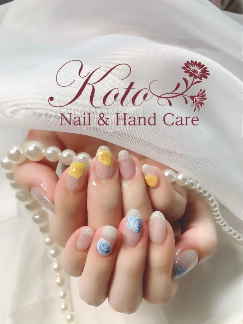 ネイル 長さ出し ジェルネイル 持ち込み ニュアンスネイル 赤色 ハンドネイル Nail Salon KOTOのネイルデザイン