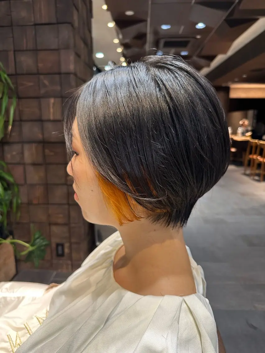 ショート カット ヘアカラー 齊藤政太 顔周り カット 透明感カラーのヘアスタイル