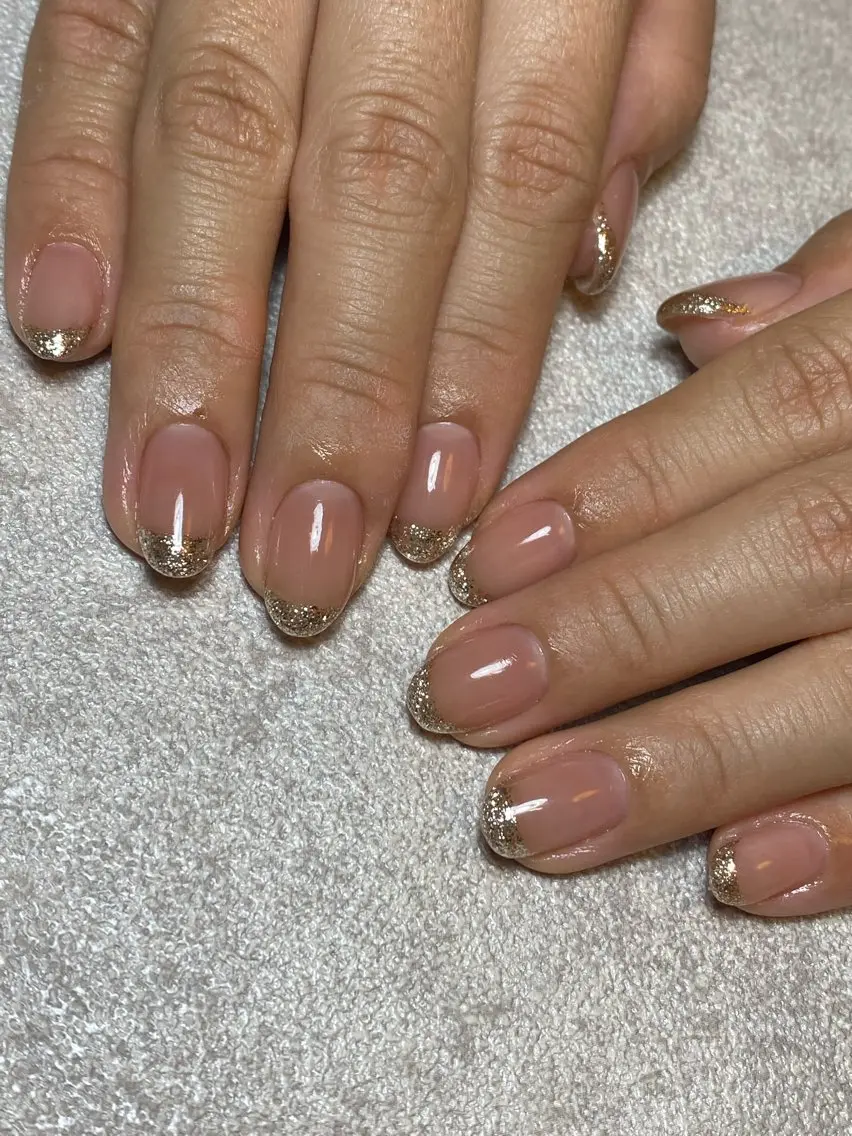 ネイル フレンチネイル ラメ(グリッター) ハンドネイル LIll nailのネイルデザイン
