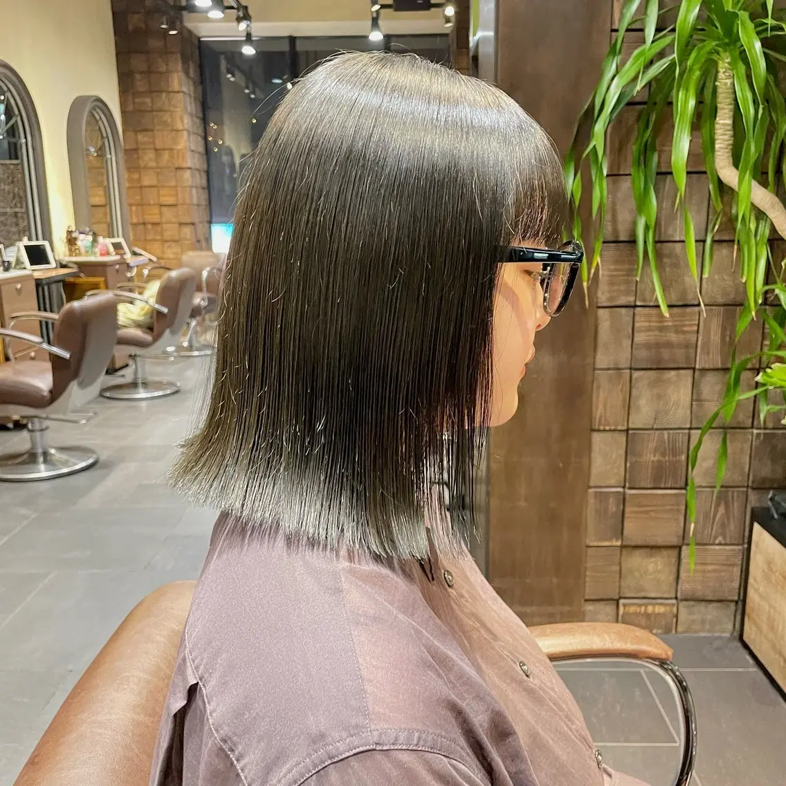 ミディアム カラー ヘアカラー 松木 花鈴のヘアスタイル
