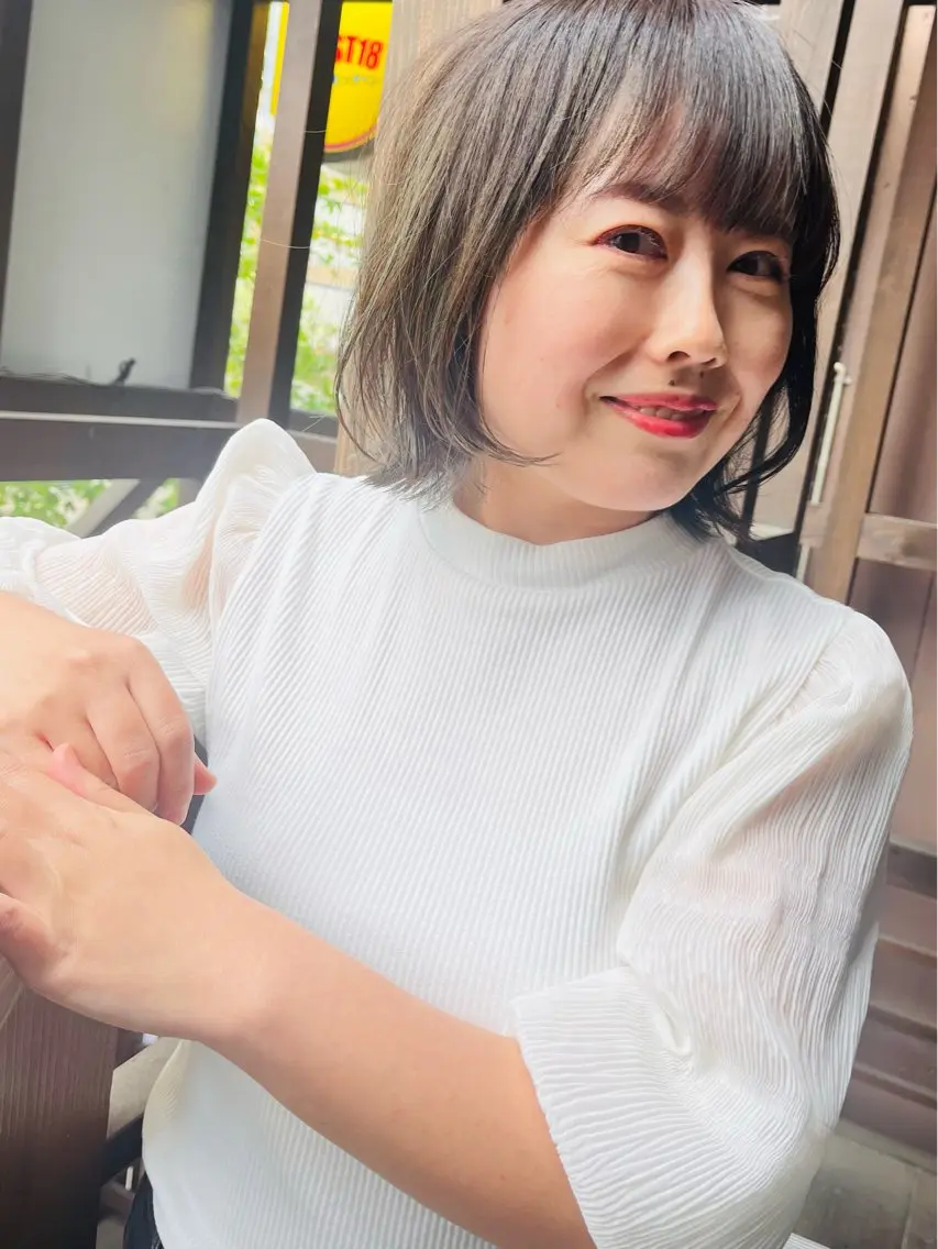 ミディアム ヘアカラー ママ美容師 *ヒマワリのヘアスタイル