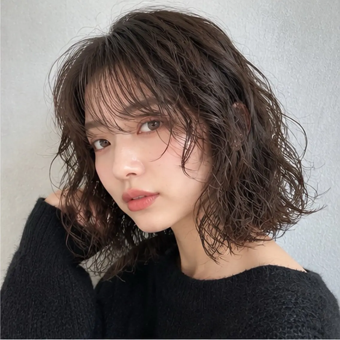 ミディアム パーマ パーマ よしえ /心斎橋パーマモデルのヘアスタイル