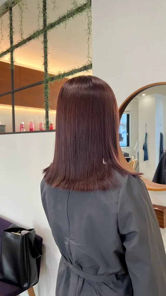 ミディアム カラー ヘアカラー トリートメント ミディアムレイヤー/ 艶カラー🎀 emiのヘアスタイル
