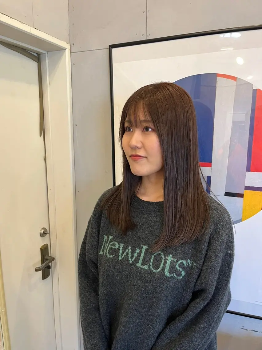 セミロング カラー 能登 光平のヘアスタイル