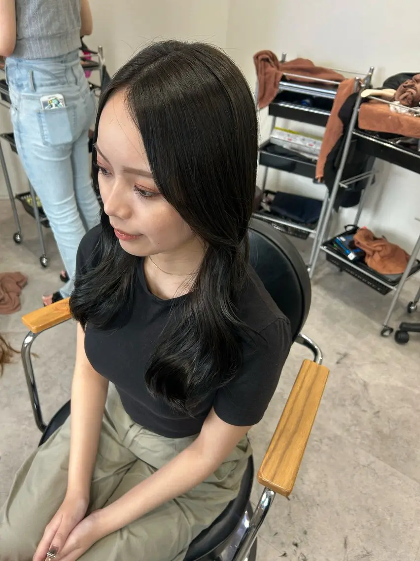 セミロング カラー ヘアアレンジ グレージュ オリーブグレージュ オリーブグレー ヘアカラー ボブ /ニュアンス/ satomi🧸💖のヘアスタイル