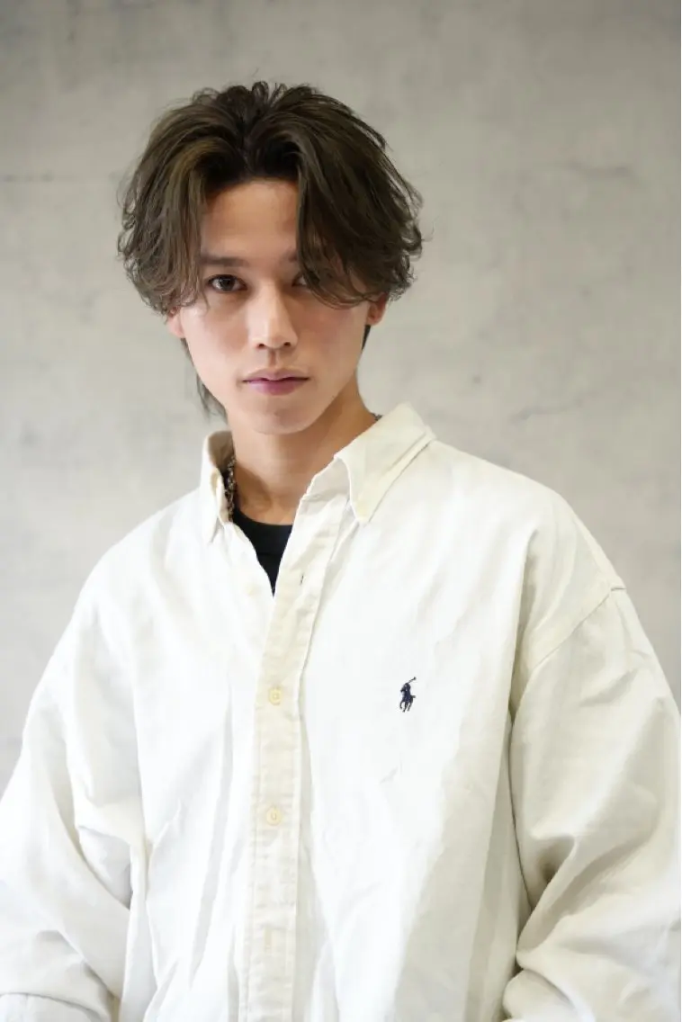 ミディアム メンズ ミディアムパーマ メンズパーマ カット パーマ メンズ特化パーマ &カラー🔥小倉大和のヘアスタイル