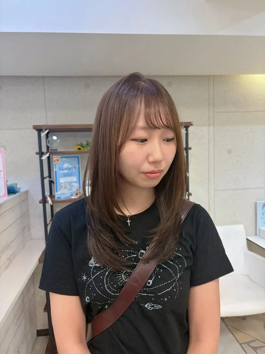 ミディアム カラー アッシュ アッシュブラウン ブラウンカラー 透明感カラー カット ヘアカラー トリートメント XANADU上野店 🐼ﾖｺﾊｼのヘアスタイル