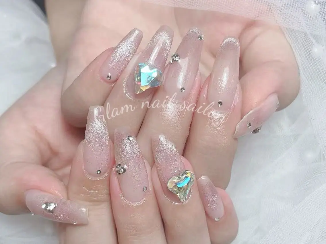 ネイル エツメ💅 長さ出し🎀デザインのネイルデザイン