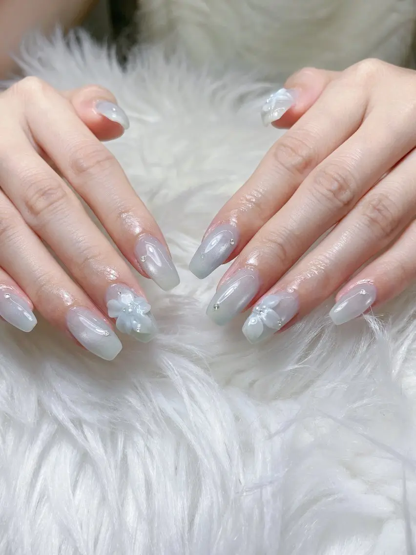 ネイル 長さ出し フレンチネイル グラデーション 韓国ネイル マグネットネイル ハンドネイル VB HEAVEN nailのネイルデザイン
