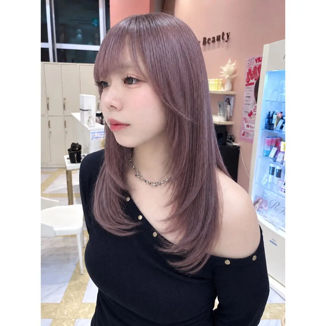 ミディアム ヘアカラー Lee 梅田 kurumiのヘアスタイル