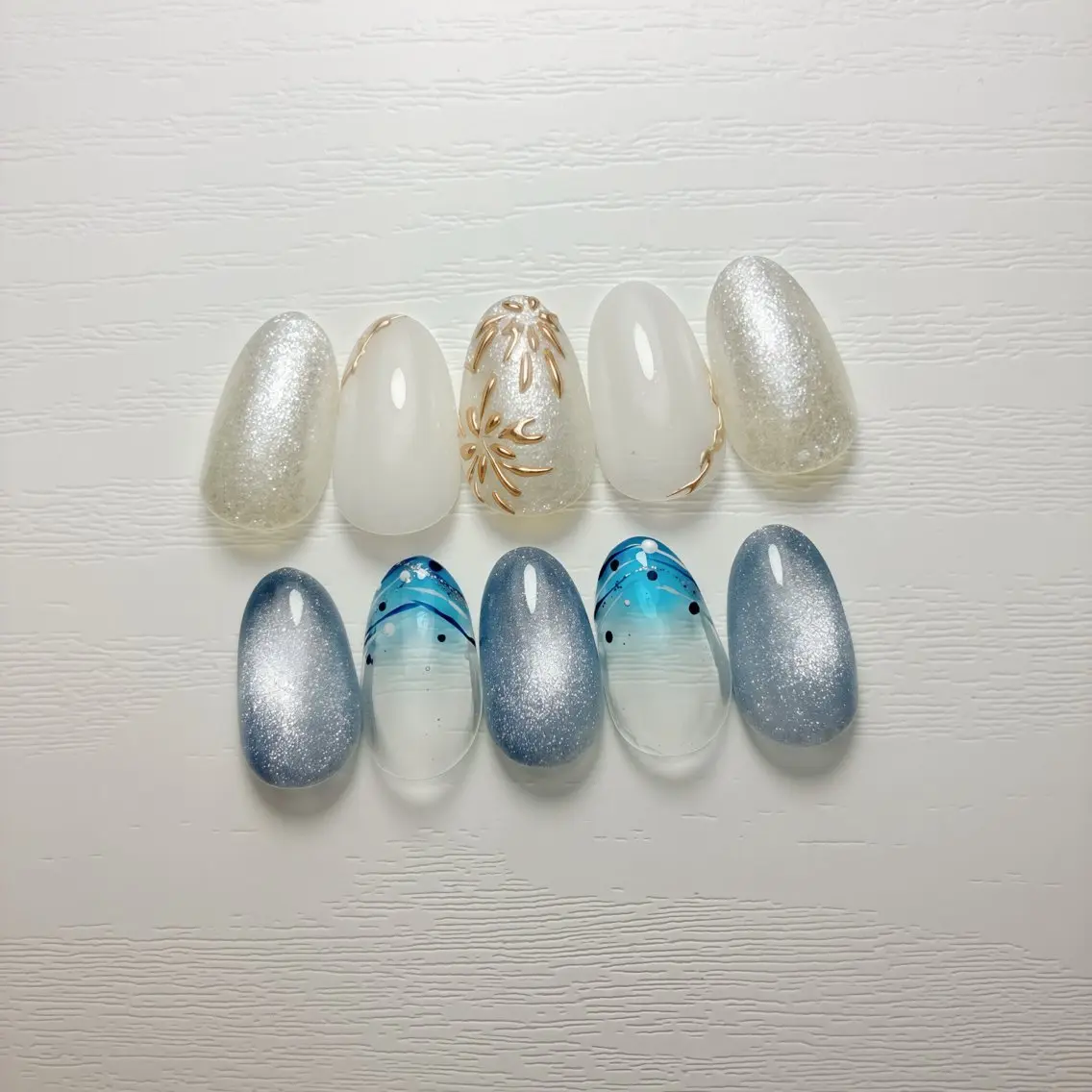 ネイル フットネイル 氷ネイル・うるうるネイル マグネットネイル ニュアンスネイル シンプルネイル ハンドネイル nail salon anoneのネイルデザイン