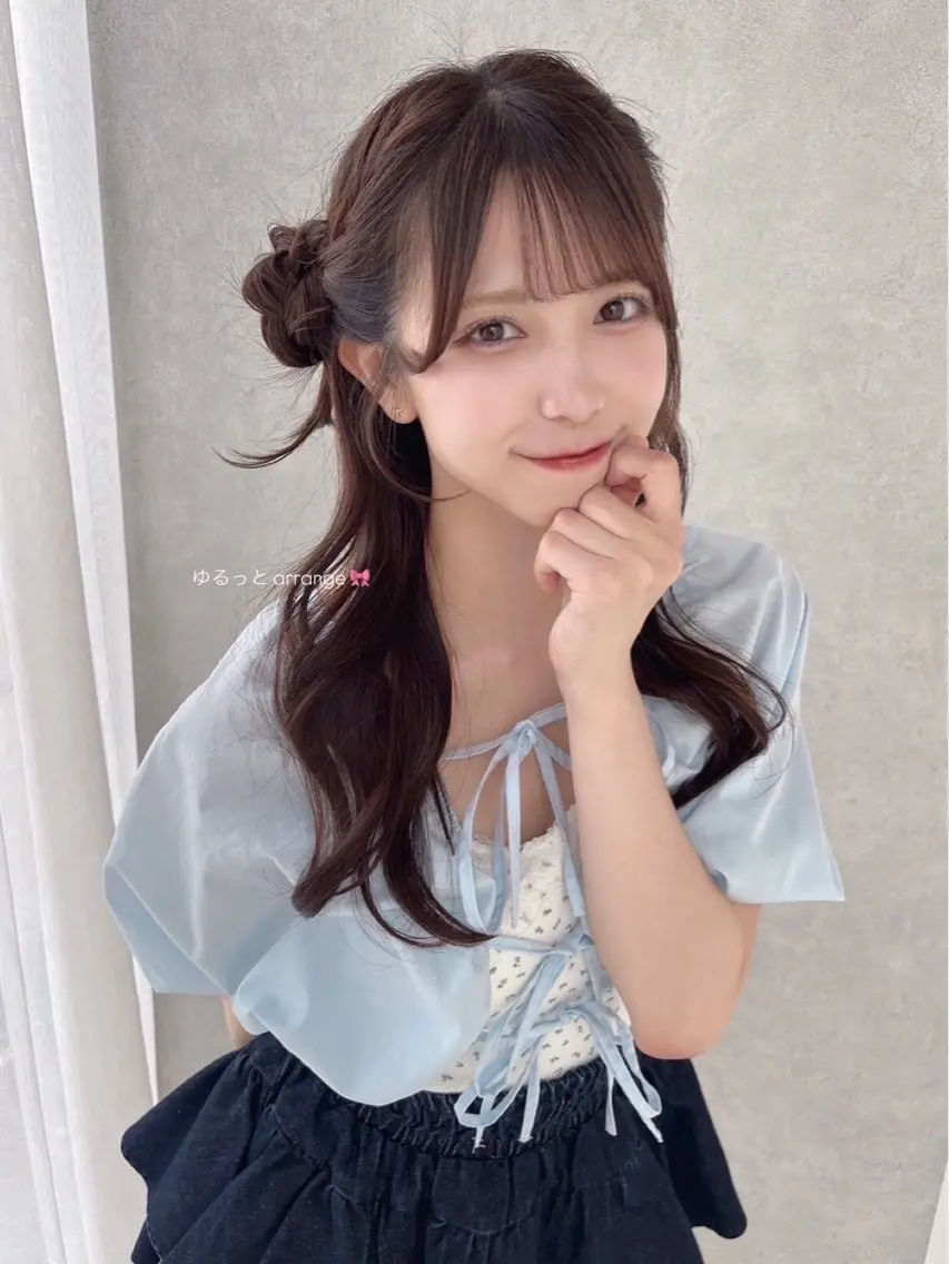 ロング ヘアアレンジ 🩰無料カットモデル /5cm以上/桃🍨のヘアスタイル